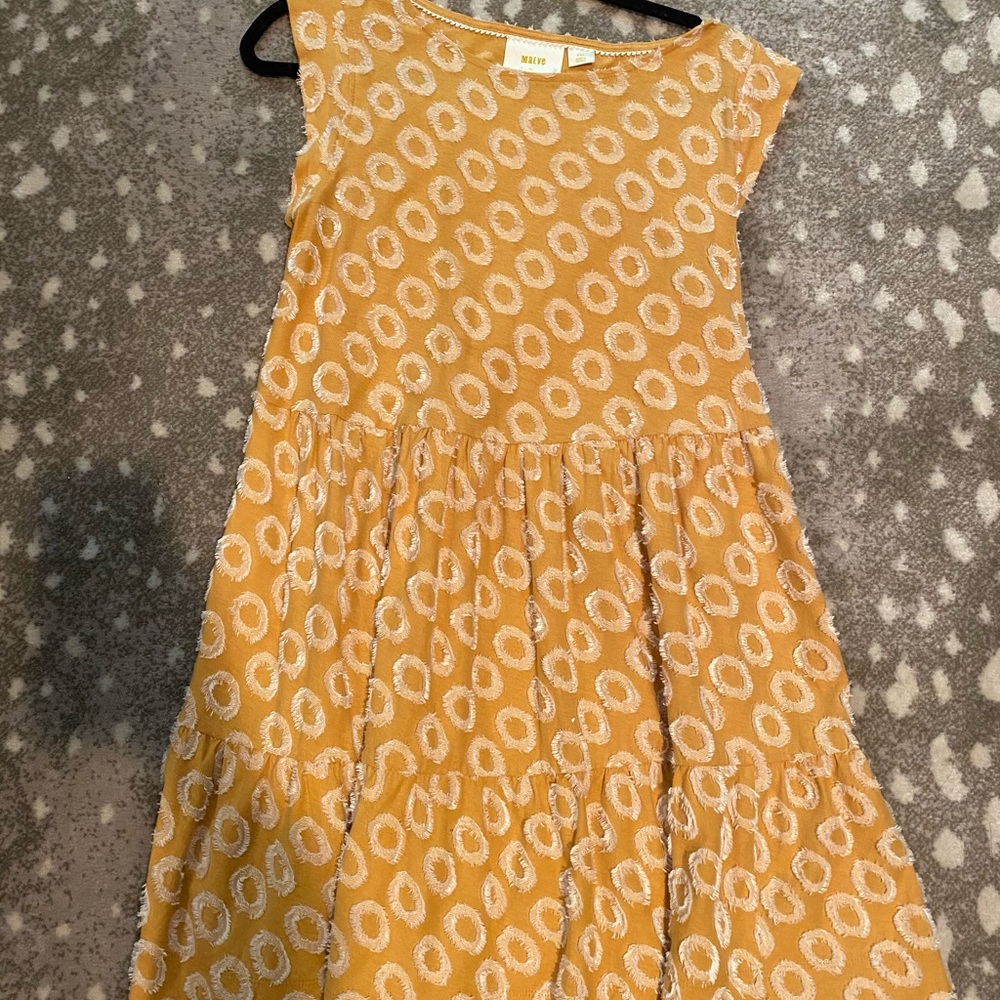 Maeve XSP Anthropologie yellow flowy dress